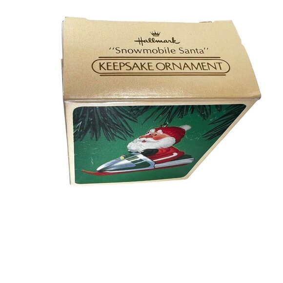 Vtg Hallmark Keepsake Ornaments Lot of 3 Santa Ski Lift Reindeer Sled Snowmobile - Picture 15 of 16